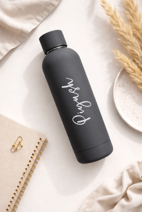 Personalized Matte Black Stainless Steel Water Bottle
